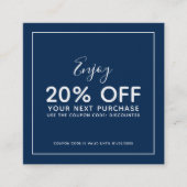 ロゴの白の編集可能縁ど色を追加する 割引カード (正面)