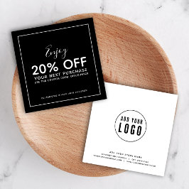 ロゴの白の編集可能縁ど色を追加する 割引カード