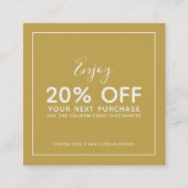 ロゴの白の編集可能縁ど色を追加する 割引カード (正面)