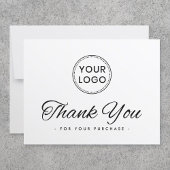 ロゴの白または任意の色のエレガントサンキューカード サンキューカード