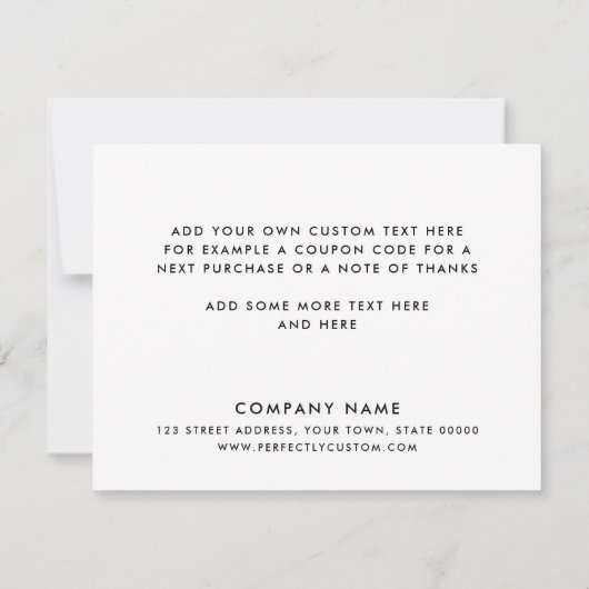 ロゴの白または任意の色のエレガントサンキューカード サンキューカード (裏面)