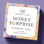 ロゴの白または任意の色正方形の製品ラベルを追加する スクエアシール