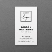 ロゴの白モダン色まミニマルたは任意の色の追加 名刺