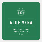 ロゴの白縁ど線と線の色をカスタム追加 スクエアシール (正面)