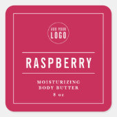 ロゴの白縁ど線と線の色をカスタム追加 スクエアシール (正面)