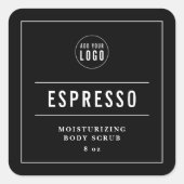 ロゴの白縁ど線と線の色をカスタム追加 スクエアシール (正面)