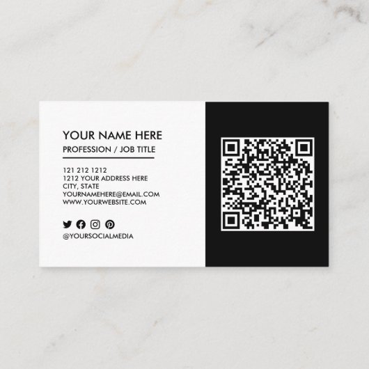 ロゴの白黒の追加プロフェッショナル 名刺 (裏面)