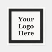 ロゴの白黒はこちらテンプレート スタンダードカクテルナプキン (正面)