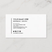 ロゴの白黒ミニマリストの追加 名刺 (裏面)