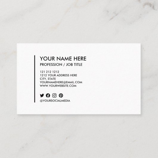 ロゴの白黒ミニマリストの追加 名刺 (裏面)