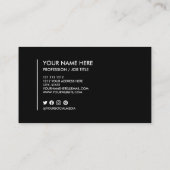 ロゴの白黒ミニマリストの追加 名刺 (裏面)