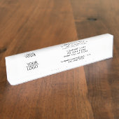 ロゴの白黒会社の追加 デスクネームプレート (側面)