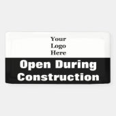 ロゴの白黒建築中に開く 横断幕 (横)