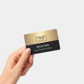 ロゴの社員名のタイトルを黒のゴールデングラデーションに追加 バッジ (手持ち)