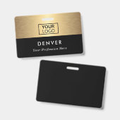 ロゴの社員名のタイトルを黒のゴールデングラデーションに追加 バッジ (正面&裏面)