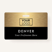 ロゴの社員名のタイトルを黒のゴールデングラデーションに追加 バッジ (正面)