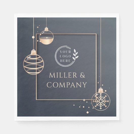 ロゴの祝日のクリスマスの企業の追加 スタンダードランチョンナプキン (正面)