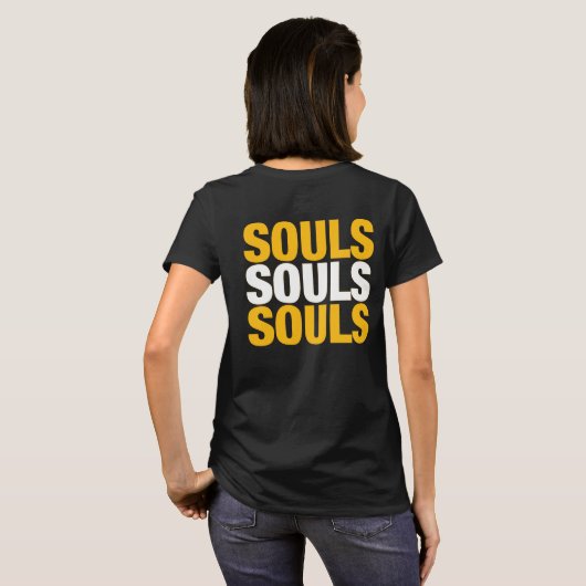 ロゴの移動金ゴールドシャツ Tシャツ (裏面フル)