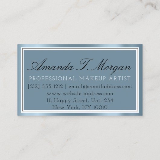 ロゴの結婚イベントプランナー自筆証書Smoky Blue 名刺 (裏面)