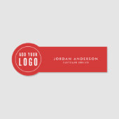 ロゴの編集可能なカラーシンプル·モダン名前タグの追加 名札 (正面)