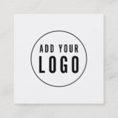 ロゴの編集可能なカラーホワイト縁どソーシャルメディアの追加 スクエア名刺 (裏面)