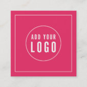 ロゴの編集可能なカラーホワイト縁どソーシャルメディアの追加 スクエア名刺 (正面)