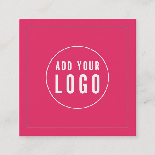 ロゴの編集可能なカラーホワイト縁どソーシャルメディアの追加 スクエア名刺 (正面)