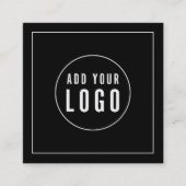 ロゴの編集可能なカラーホワイト縁どソーシャルメディアの追加 スクエア名刺 (正面)