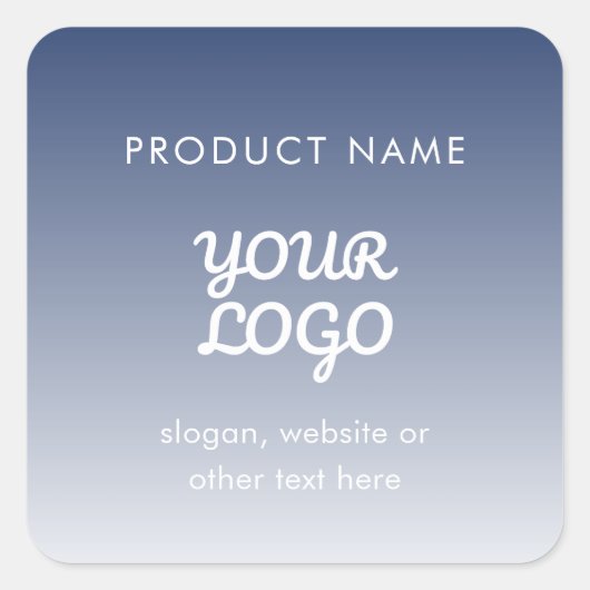 ロゴの編集可能なグラデーションの色 スクエアシール (正面)