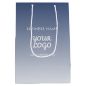 ロゴの編集可能なグラデーションカラー ミディアムペーパーバッグ (裏面)