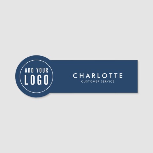 ロゴの編集可能な色のシンプル追加モダン先 名札 (正面)