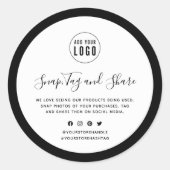 ロゴの編集可能カラー縁どスナップと共有の追加 ラウンドシール (正面)