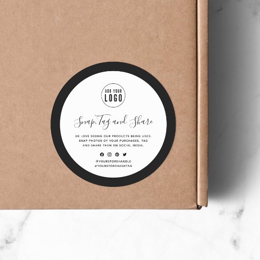 ロゴの編集可能カラー縁どスナップと共有の追加 ラウンドシール