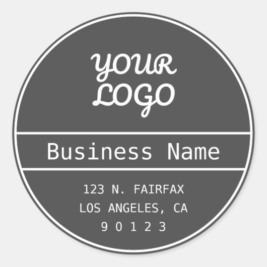 ロゴの編集可能ユニークなビジネス差出人住所 ラウンドシール (正面)