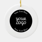 ロゴの編集可能白黒を追加縁ど セラミックオーナメント (裏面)
