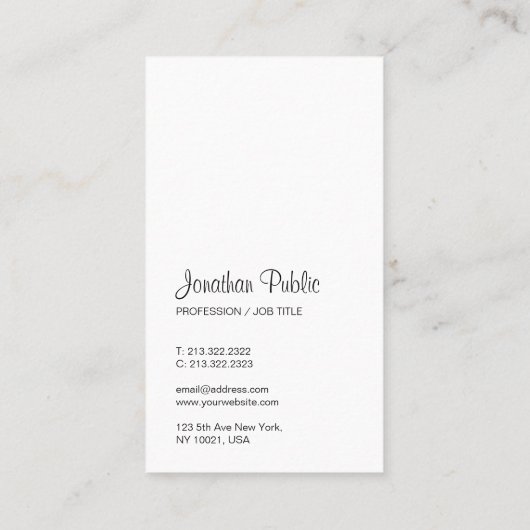 ロゴの縦型タイポグラフィのアップロードモダン 名刺 (裏面)