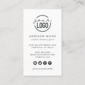 ロゴの縦型モダン写ミニマル真を追加 名刺 (裏面)