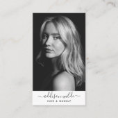 ロゴの縦型モダン写ミニマル真を追加 名刺 (正面)