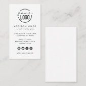 ロゴの縦線モダン白ミニマルを追加シンプルする 名刺 (正面/裏面)