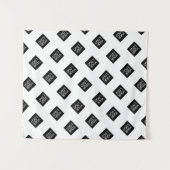 ロゴの繰り返しシンプルロゴのパターン |白 タペストリー (正面(横))