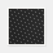 ロゴの繰り返しシンプルロゴのパターン |黒 スタンダードカクテルナプキン (正面)
