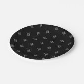 ロゴの繰り返しシンプルロゴのパターン |黒 ペーパープレート (アングル)