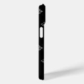 ロゴの繰り返しシンプルロゴのパターン |黒 Case-Mate iPhoneケース (裏面 / 右)