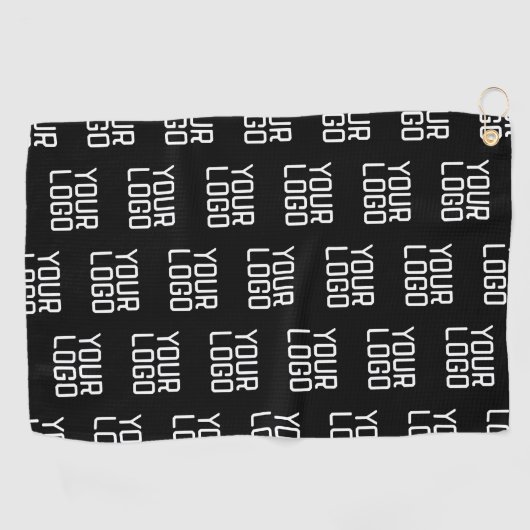 ロゴの繰り返しパターンを追加する編集可能テンプレート ゴルフタオル (横)