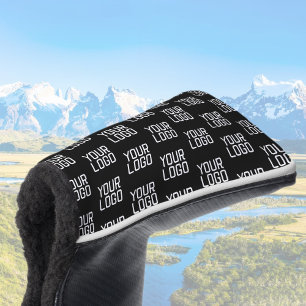 ロゴの繰り返しパターンを追加する編集可能テンプレート ゴルフヘッドカバー