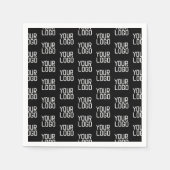 ロゴの繰り返しパターンを追加する編集可能テンプレート スタンダードカクテルナプキン (正面)