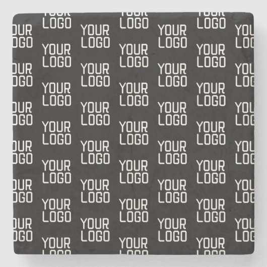 ロゴの繰り返しパターンを追加する編集可能テンプレート ストーンコースター (正面)