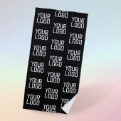 ロゴの繰り返しパターンを追加する編集可能テンプレート ビーチタオル