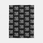 ロゴの繰り返しパターンを追加する編集可能テンプレート フリースブランケット (正面)