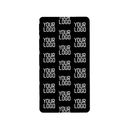 ロゴの繰り返しパターンを追加する編集可能テンプレート ラベル (正面)